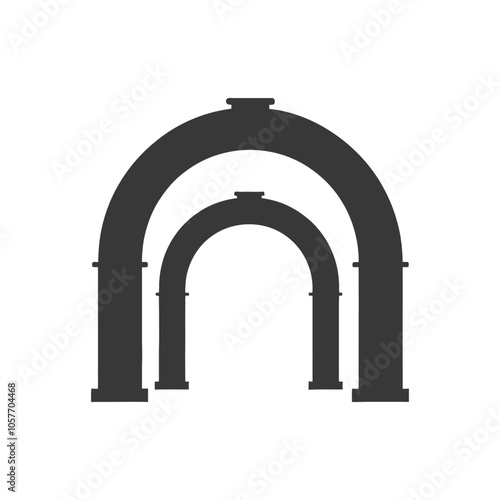 Silhouette of Three Arched Entryways