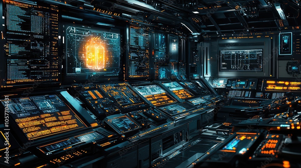 Obraz premium Captivating Futuristic Network Infrastructure Design