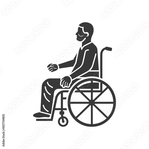 Silhouette of Person Sitting in a Wheelchair