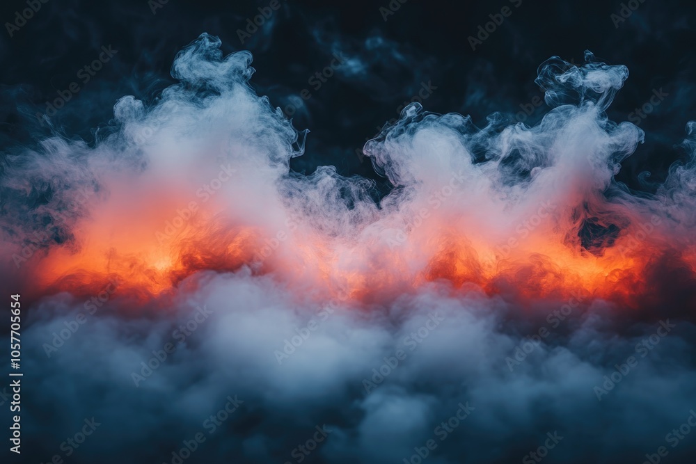 custom made wallpaper toronto digitalAbstract Image of White and Orange Smoke with a Dark Background