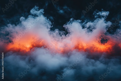 Wallpaper Mural Abstract Image of White and Orange Smoke with a Dark Background Torontodigital.ca