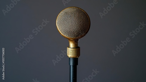 Vintage microphone with a black stand