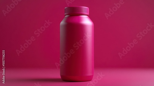 A pink plastic bottle with a screw-on cap