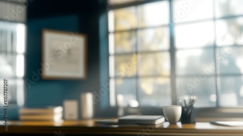 Wallpaper Mural Modern Minimalistic Concrete Coworking Office room with Blank Walls, High Ceilings,and Mockup Frame Torontodigital.ca