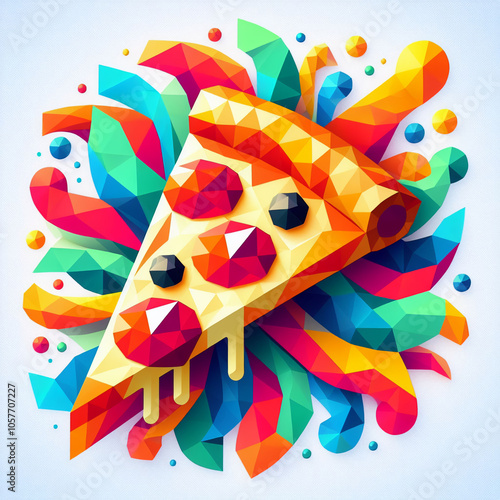pizza in low poly