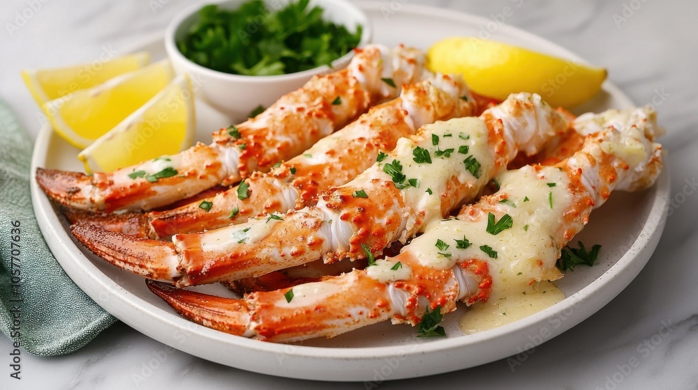 Delicious King Crab Legs with Garlic Butter Sauce Delicious King Crab Legs with Garlic Butter Sauce