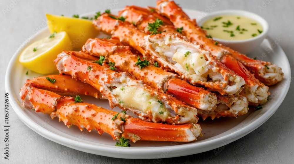 Delicious King Crab Legs with Garlic Butter Sauce Delicious King Crab Legs with Garlic Butter Sauce