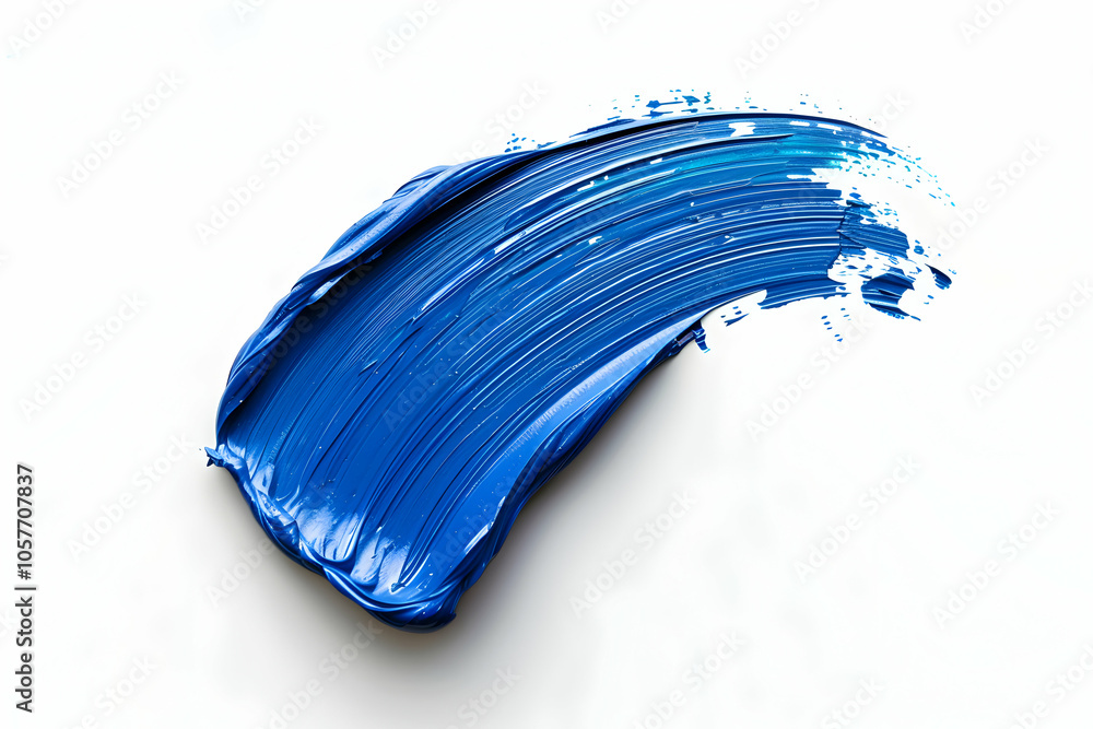 Abstract blue paint stroke on white background. Abstract blue paint stroke on white background.