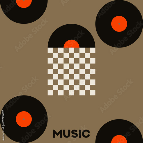 Vynil. Musical poster for your design. Music design elements for card, invitation, flyer. Music cover. Music background vector illustration. Vinyl records. Sound.