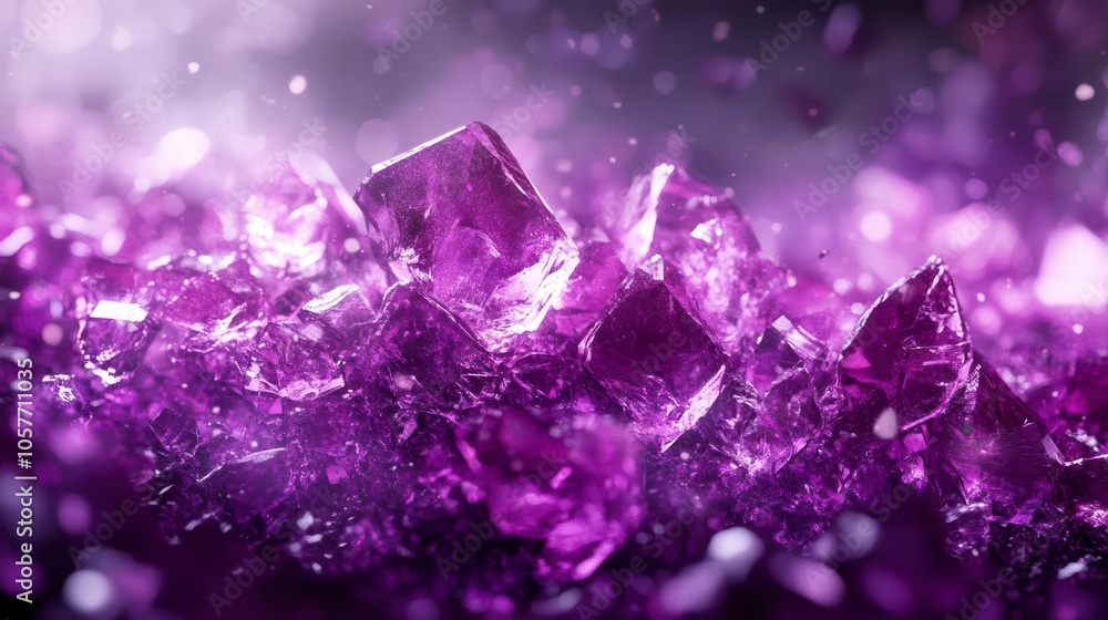 Sparkling crystals in a bed of crushed gemstones Sparkling crystals in a bed of crushed gemstones
