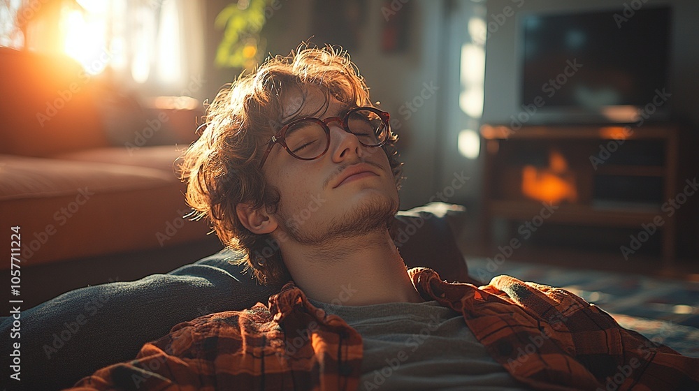Man Resting on Couch Man Resting on Couch