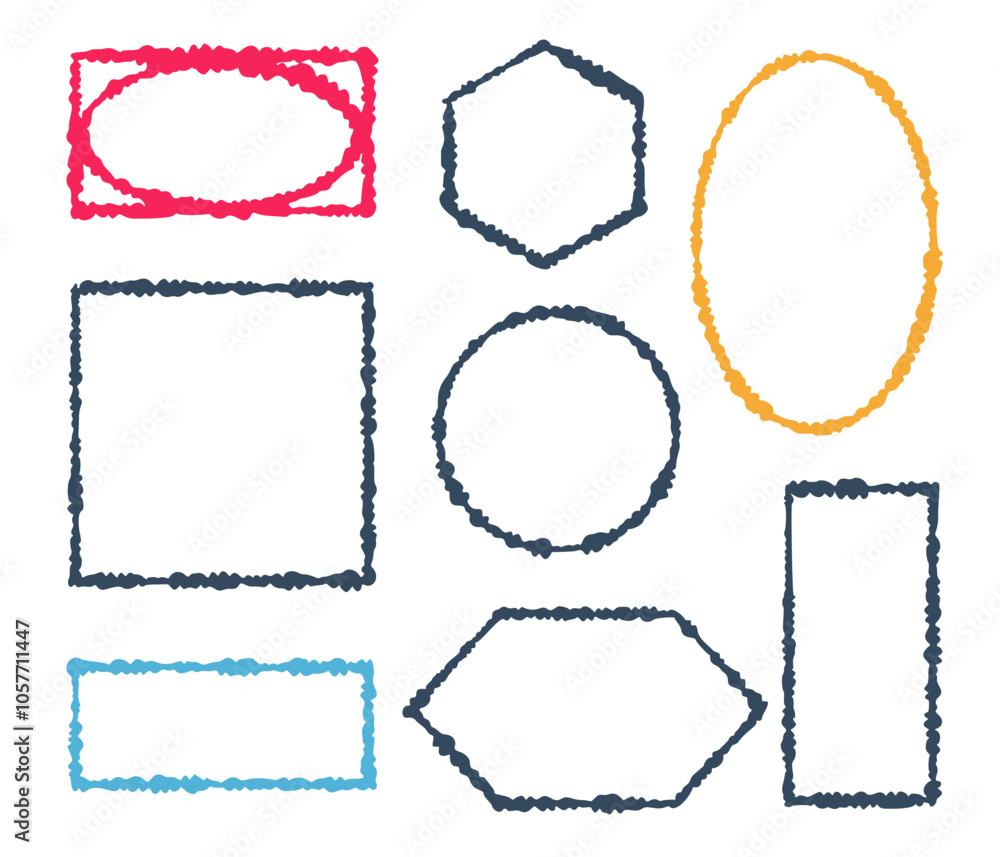 A set of simple design frames. Vector illustration. A set of simple design frames. Vector illustration.