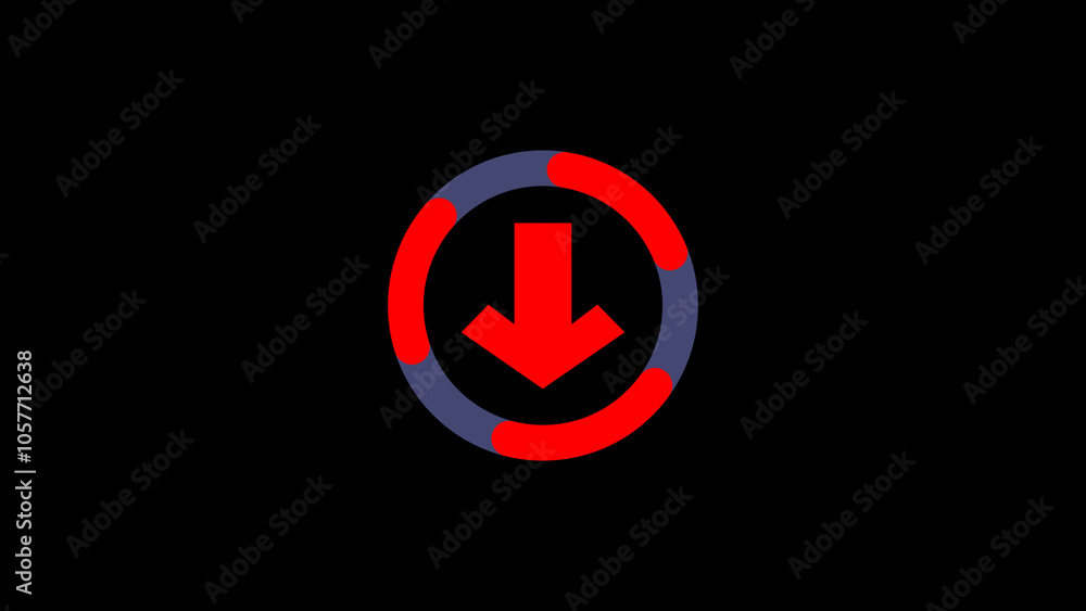 Red download button icon, down arrow symbol. Red download button icon, down arrow symbol.