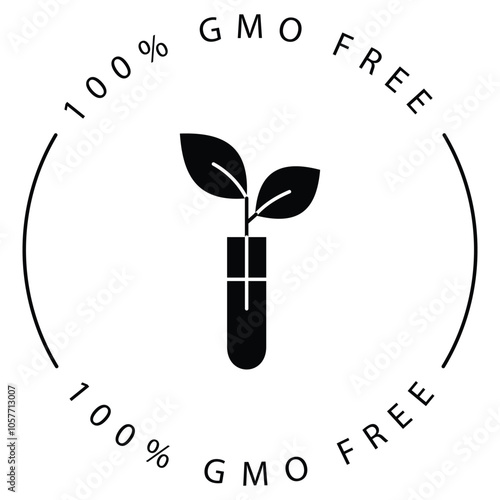 Green Plant Tube GMO-Free Eco Vector Icon Design