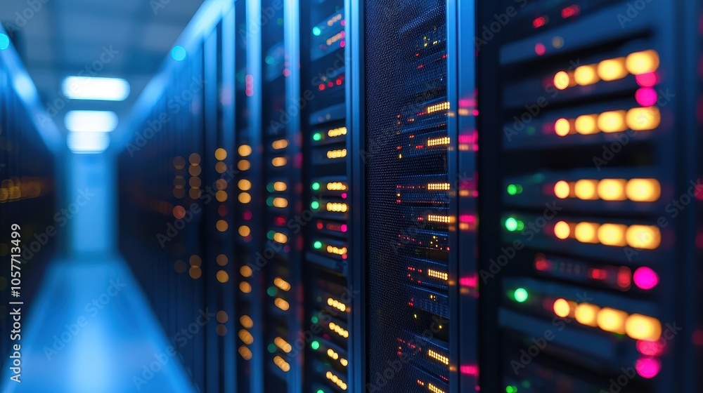 Naklejka premium Exploring the future of data management a deep dive into server technology and its impact on business operations and innovation