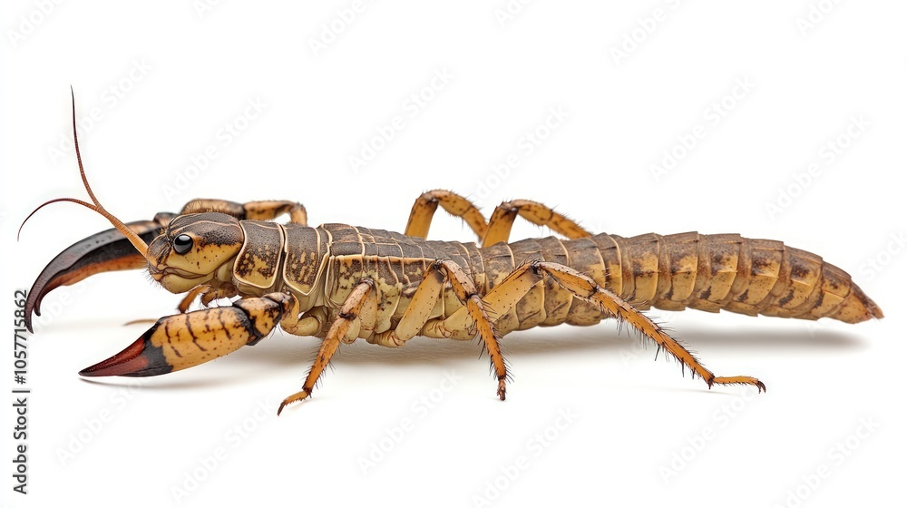 A close-up of a whip scorpion, a type of arachnid with a long, whip-like tail. A close-up of a whip scorpion, a type of arachnid with a long, whip-like tail.