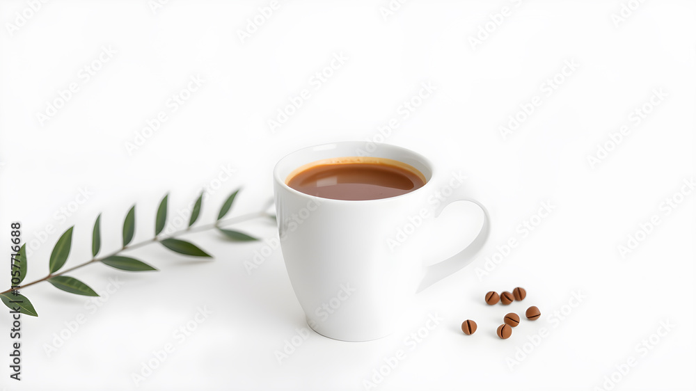 Elegant coffee on white background. Generative AI Elegant coffee on white background. Generative AI