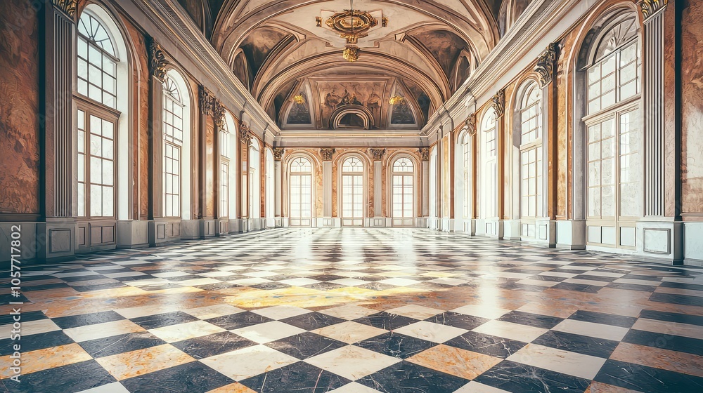 Fototapeta premium Artistic Representation of an Empty Square Floor