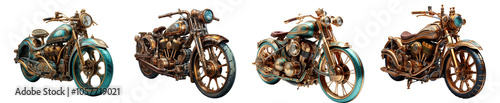 collection bike steampunk style isolated