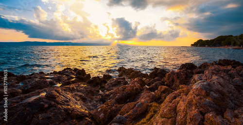 Fototapeta Naklejka Na Ścianę i Meble -  stunning summer seascape, amazing morning view in Croatia, Europe	