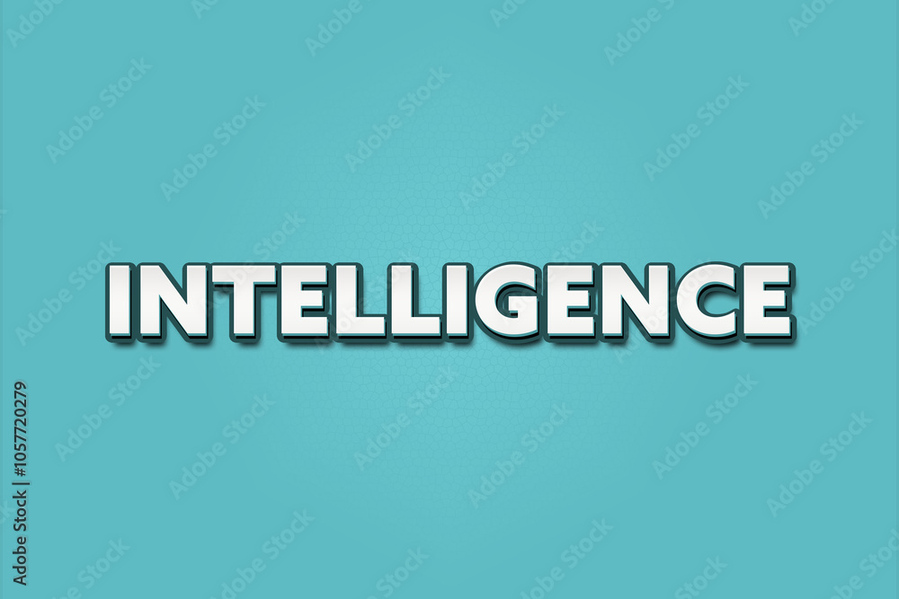 Intelligence. A Illustration with white text isolated on light green background. Intelligence. A Illustration with white text isolated on light green background.