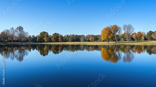 Serene Skyline Reflected in Calm Water