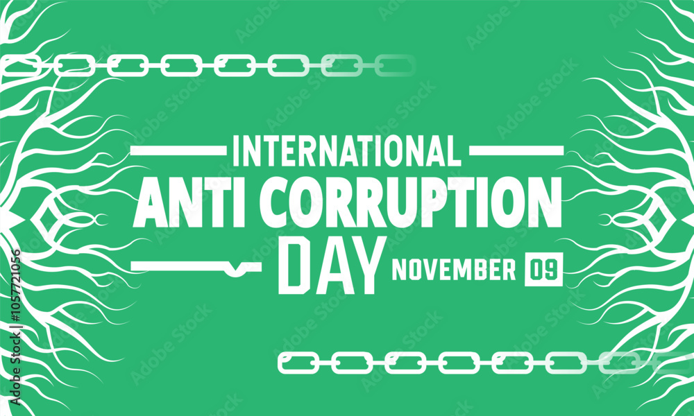Obraz premium December is International anti corruption day Vector illustration. Holiday concept. suitable for placard, background, Greeting Card, Poster design template with text inscription, standard Social Media