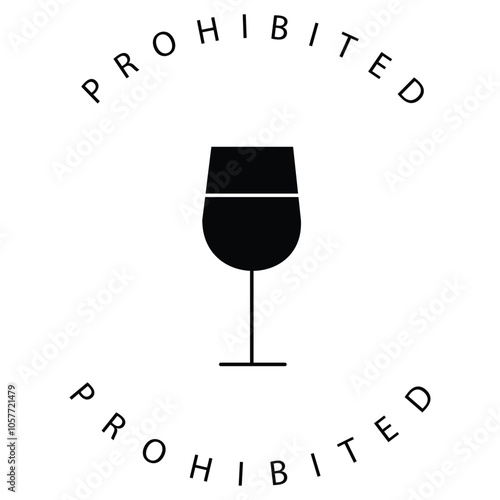 Alcohol-Free Wine Beverage Restriction Vector Icon Design