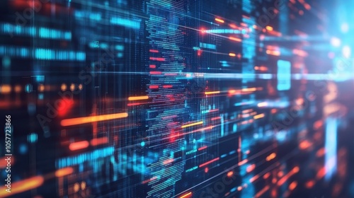 Wallpaper Mural Exploring the dynamic visuals of digital data flow a journey through bright pixels and vibrant streams in technology Torontodigital.ca