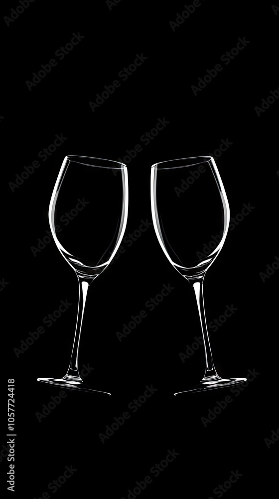 Elegant champagne glasses clinking together in a celebratory toast against a sleek black backdrop, perfect for marking special occasions Elegant champagne glasses clinking together in a celebratory toast against a sleek black backdrop, perfect for marking special occasions