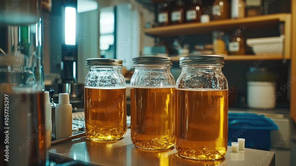 Kombucha Brewing Setup in a Modern Kitchen Kombucha Brewing Setup in a Modern Kitchen