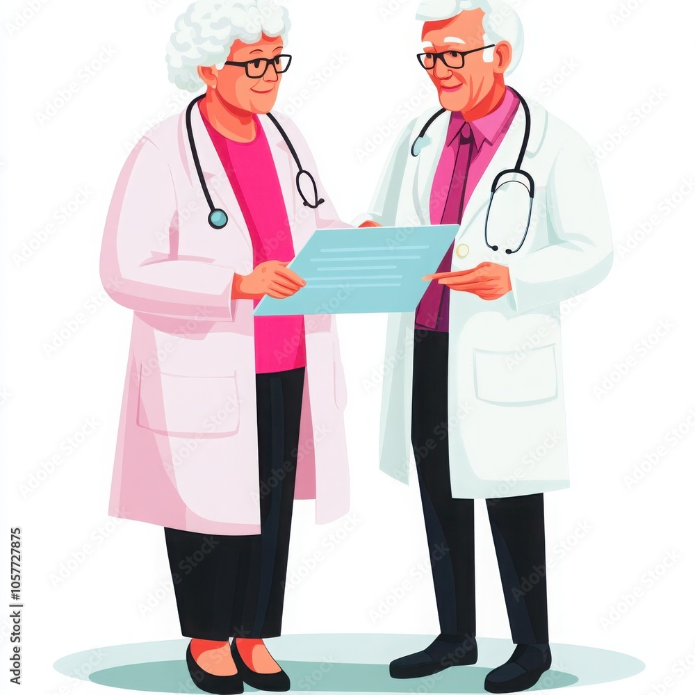 Doctors Reviewing Patient Chart in Family Care Setting Doctors Reviewing Patient Chart in Family Care Setting