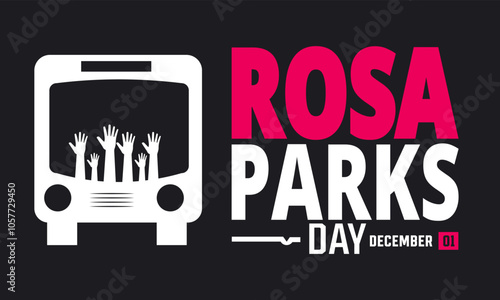 December is Rosa Parks Day Vector illustration. Holiday concept. suitable for placard, background, Greeting Card, Poster design template with text inscription, standard Social Media Post.