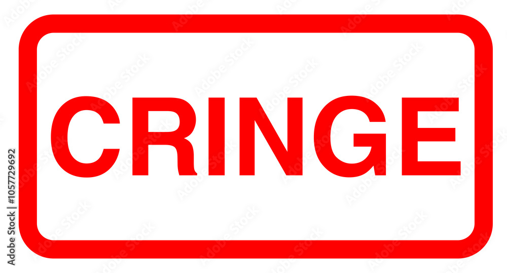 red cringe sign on transparent isolated png background, rectangle frame. For design, banner, template, layout, thumbnail, social media, YouTube, video red cringe sign on transparent isolated png background, rectangle frame. For design, banner, template, layout, thumbnail, social media, YouTube, video