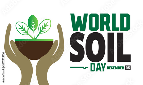 World soil day. Celebrated world soil day on December 5th.. Holiday concept. suitable for placard, background, Greeting Card, Poster design template with text inscription, standard Social Media Post.