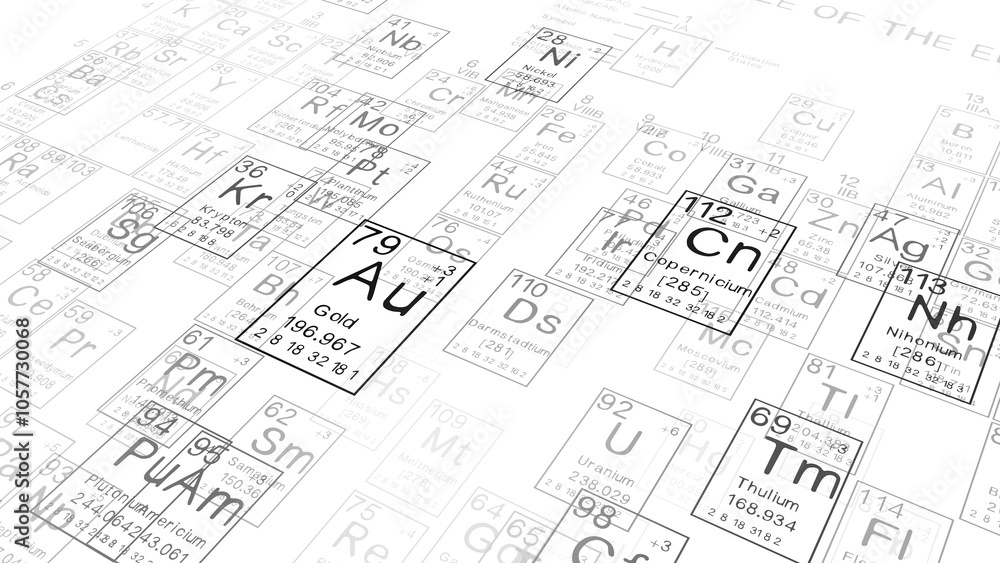 periodic table of the elements on black blackground,history of chemical elements, represents the atomic number and symbol.,3d rendering periodic table of the elements on black blackground,history of chemical elements, represents the atomic number and symbol.,3d rendering