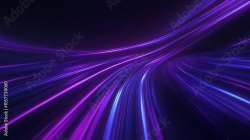 Purple and blue neon lights streaking across dark background