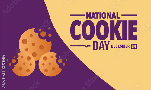 National Cookie Day Vector illustration. December 4. Holiday concept with american flag Template  for , background, Greeting Card, Poster design with text inscription, standard Social Media Post.