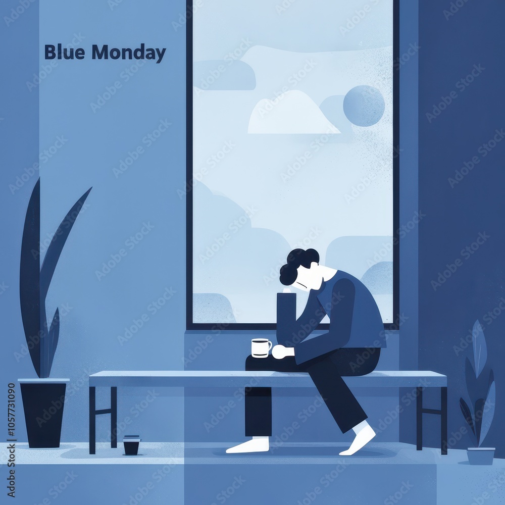 Fototapeta premium Blue monday illustration design 