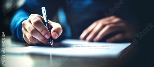 A focused writer engrossed in letter-writing at a desk.
