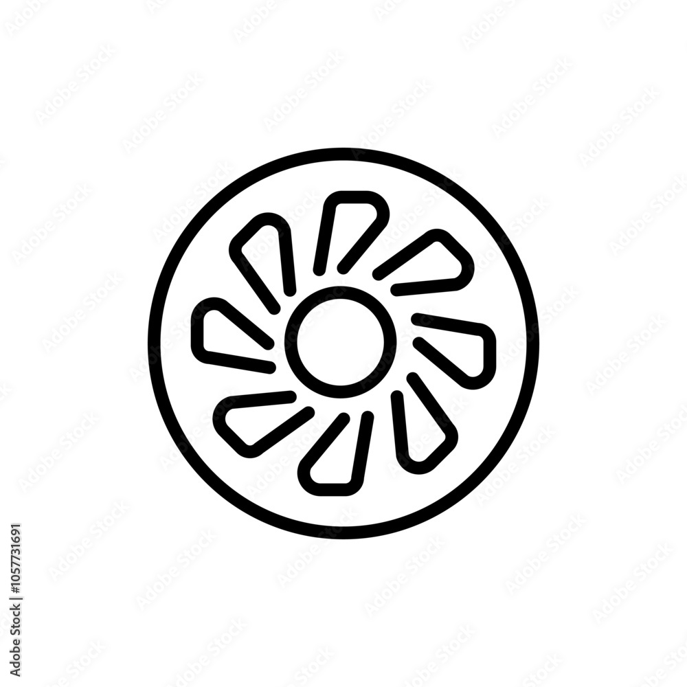 Blower line icon. Outline web sign of ventilator. Fan simple pictogram. Vector illustration isolated on white background. Blower line icon. Outline web sign of ventilator. Fan simple pictogram. Vector illustration isolated on white background.