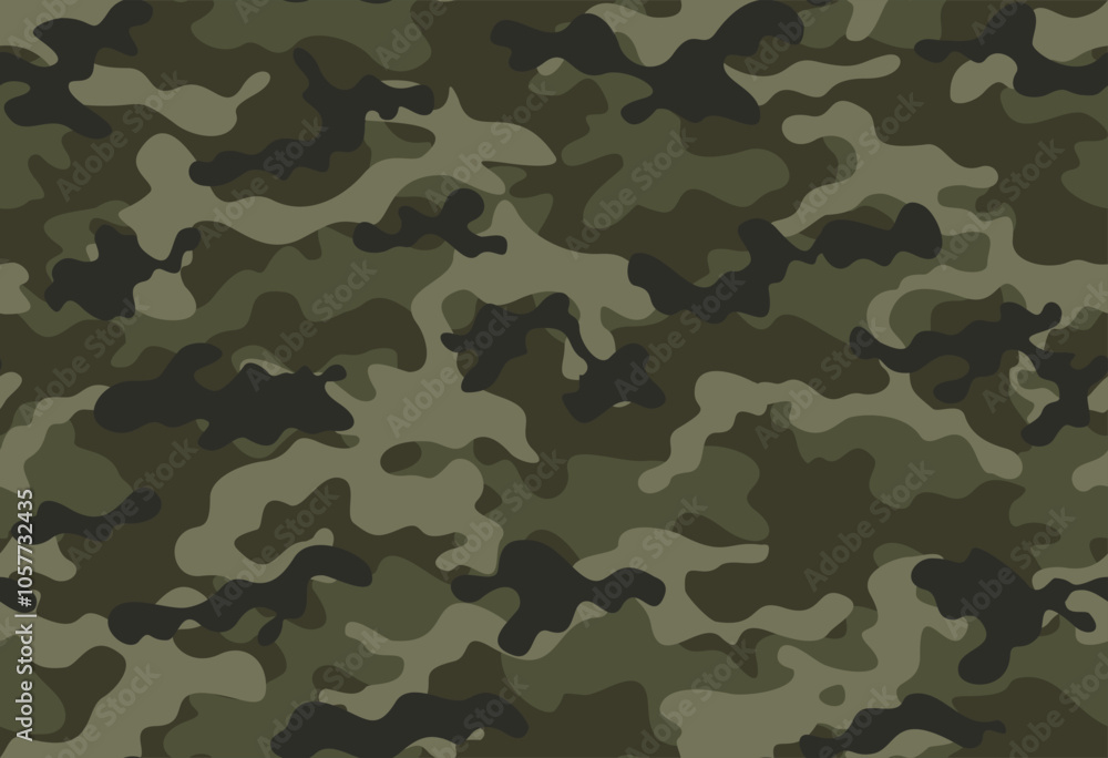 
khaki camouflage seamless pattern, vector background, forest hunting print