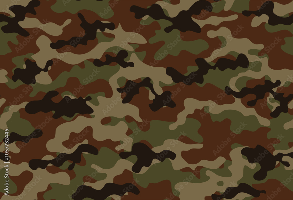 Fototapeta premium texture camouflage modern green pattern, repeat background, army design vector illustration