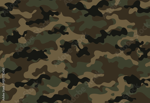 
camouflage army pattern vector background, military seamless print, shape texture, urban style