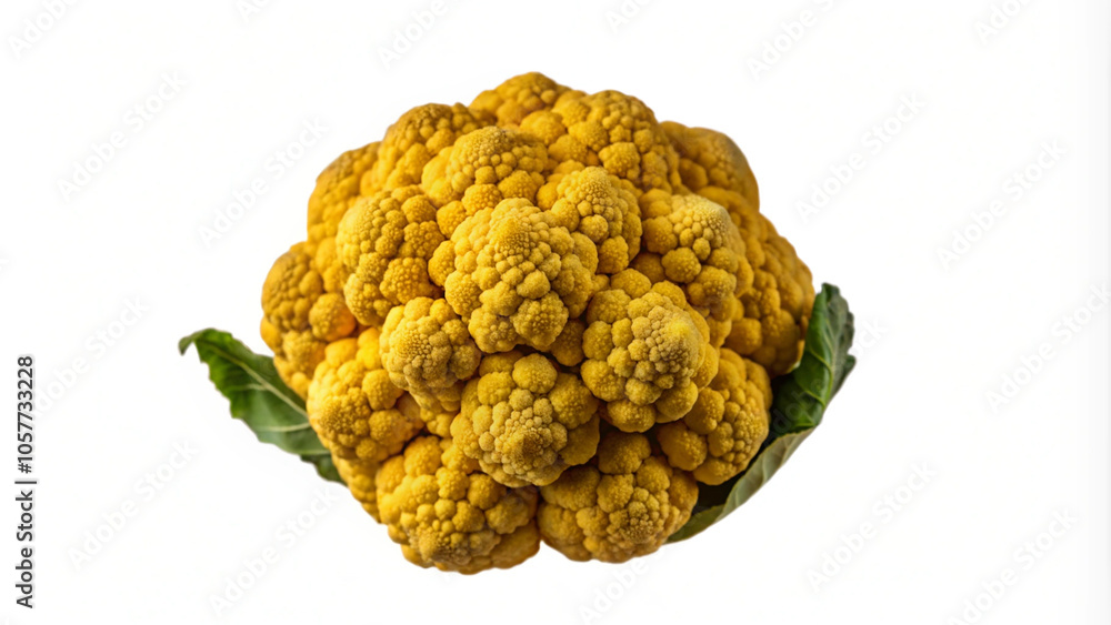 Fresh Whole Cauliflower with Green Leaves Isolated on White Background Fresh Whole Cauliflower with Green Leaves Isolated on White Background