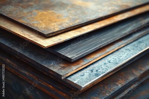 Variety of textured metal sheets showcasing industrial aesthetic and rustic designs