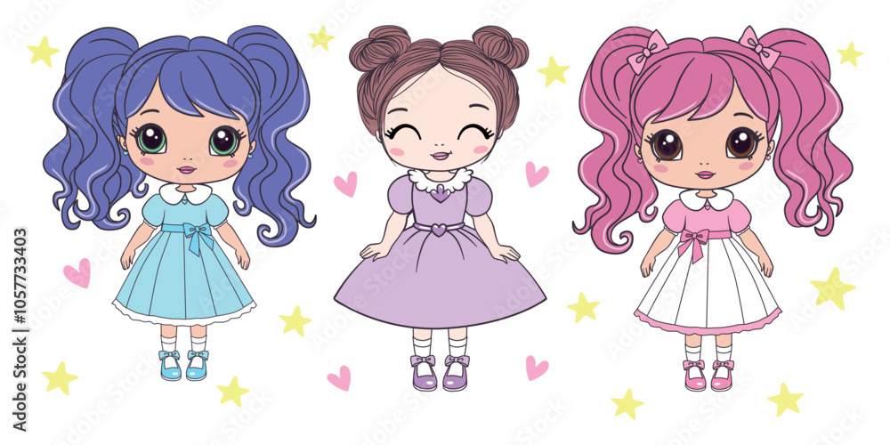 The princess is a sweet little princess. A hand-drawn beautiful, pretty, romantic curly-haired girl Princess. Vector illustration. The princess is a sweet little princess. A hand-drawn beautiful, pretty, romantic curly-haired girl Princess. Vector illustration.