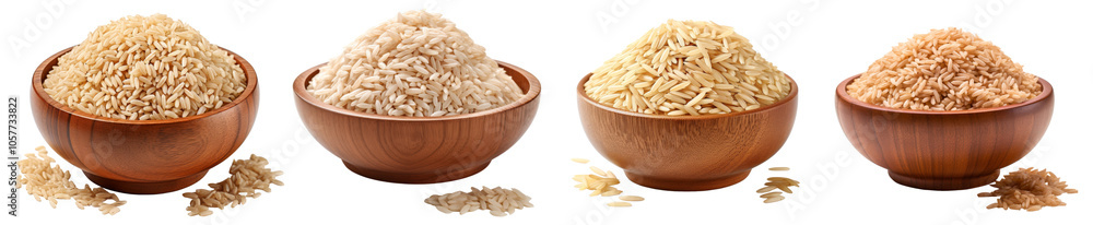 pile of brown rice isolated on transparent background pile of brown rice isolated on transparent background