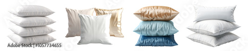 collection pillows sleep relaxing isolated on transparent background