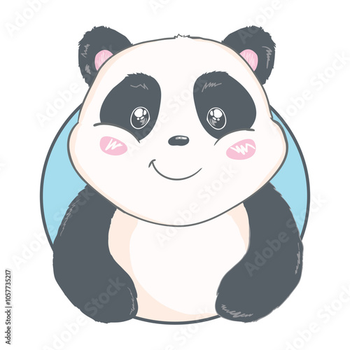 Hand drawn Cute panda. Handwritten - Sweet Cute. Vector illustration. photo